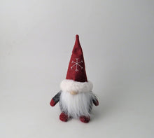 Load image into Gallery viewer, Small Red and grey gonk with snowflake hat - Christmas Decoration 20cm