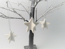 Load image into Gallery viewer, White ceramic 3D star - hanging Christmas Tree decoration