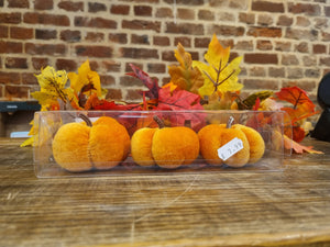 Set of 3 velvet pumpkins - Halloween/Autumn/Autumnal decoration