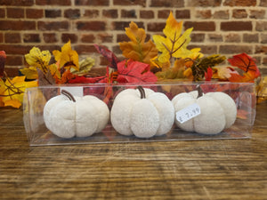 Set of 3 velvet pumpkins - Halloween/Autumn/Autumnal decoration