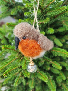 Felt Robin hanging Christmas tree decoration