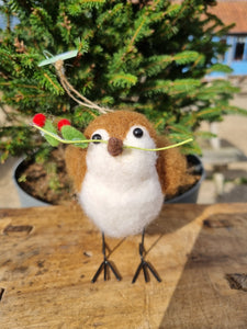 Standing felt bird Christmas decoration