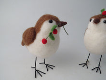 Load image into Gallery viewer, Standing felt bird Christmas decoration