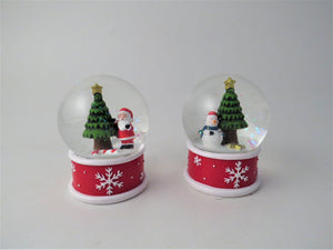 Snowman/Santa Christmas LED light up snow globe decoration - Assorted 2 designs