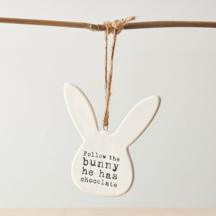 Follow the bunny he has chocolate hanging Easter tree  decoration