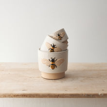 Load image into Gallery viewer, Baby/Mini Embossed bee stoneware indoor plant pot/planter 6.5cm