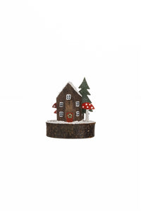 Shoeless Joe Christmas Fairy House with toadstool and Christmas Tree decoration