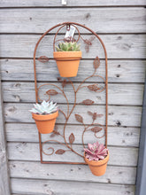 Load image into Gallery viewer, Bee metal wall mountable garden plant pot holder/display/shelf - pots included