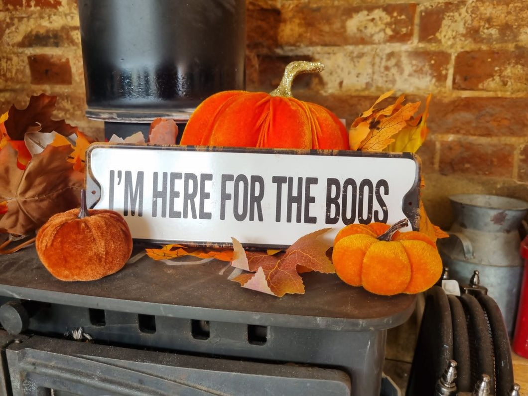 Im here for the boos - rustic metal Halloween sign/decoration