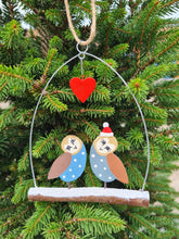 Load image into Gallery viewer, Shoeless Joe - Pair of Barn Owls hanging Christmas Tree decoration