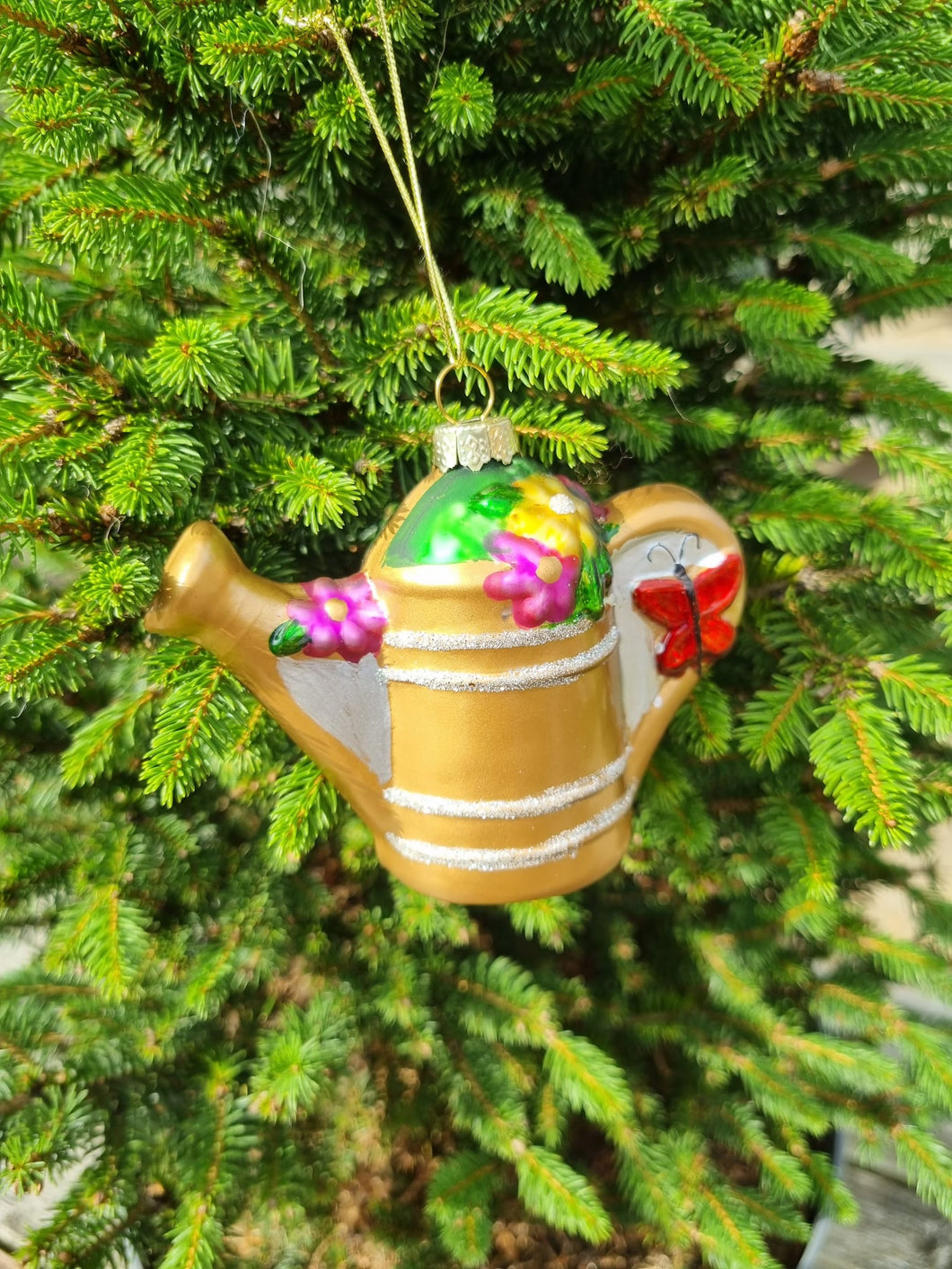 Sass and Belle Watering Can Shaped christmas tree Bauble