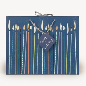 Blue Candles Luxury Birthday Gift Bag - Large