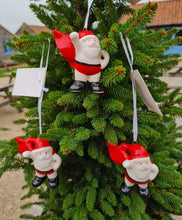 Load image into Gallery viewer, Super Hero Santa ceramic hanging Christmas tree decoration
