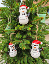 Load image into Gallery viewer, Fun Ceramic Penguin hanging Christmas Tree decoration