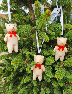 Ceramic Teddy Bear hanging Christmas Tree decoration
