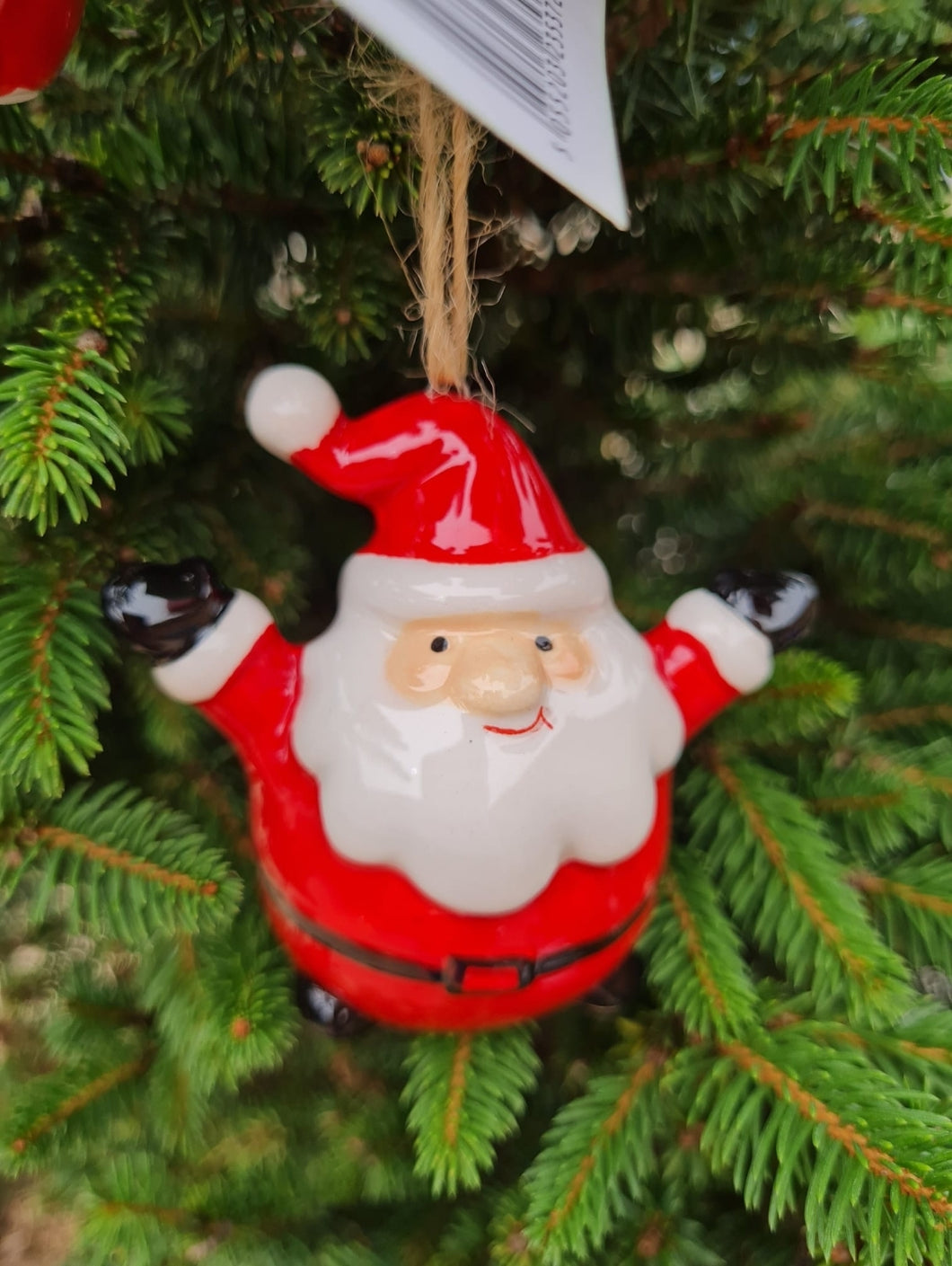 Arms out Santa ceramic Christmas tree decoration