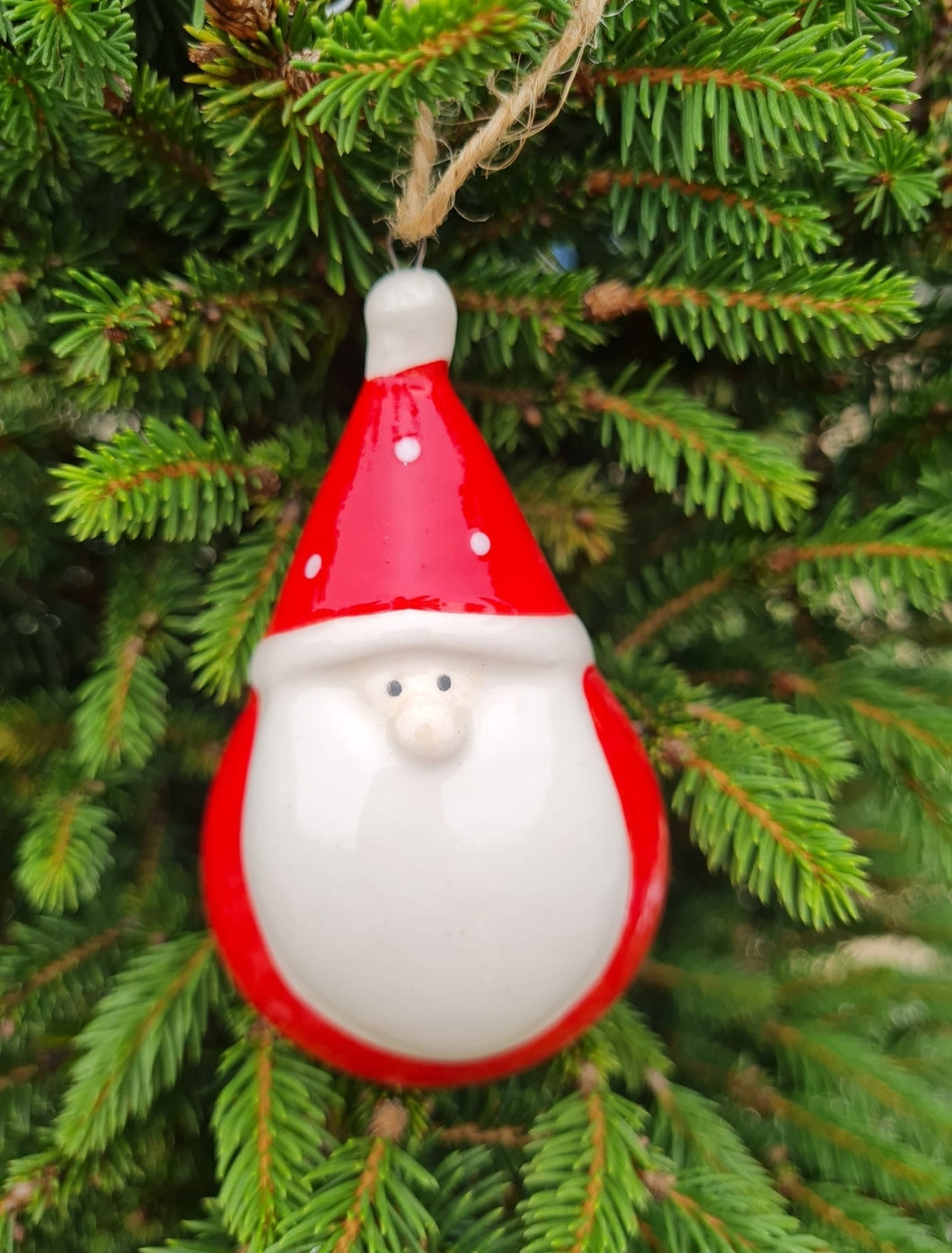 Red Plump Santa Gonk - hanging decoration
