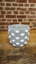 Load image into Gallery viewer, Mother&#39;s Day grey &amp; white Love baby heart planter/plant pot and hoya kerrii heart living leaf