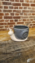 Load image into Gallery viewer, Grey snail planter/indoor plant pot 9.5cm