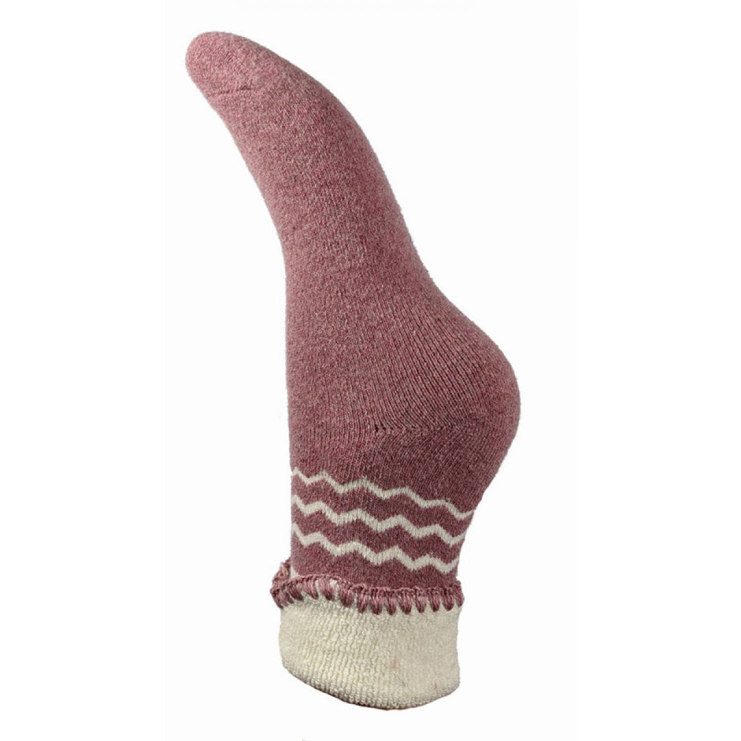 Joya ladies Pink Cuff/Bed socks zigzag pattern size 4-7