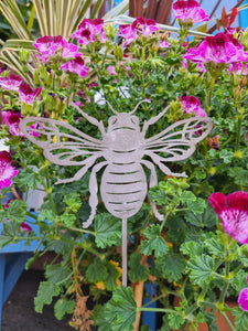 Metal Bee on a stick - garden decoration