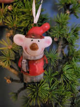Load image into Gallery viewer, Ceramic Mouse hanging Christmas Tree Decoration