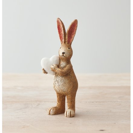 Standing Bunny Rabbit with white heart ornament