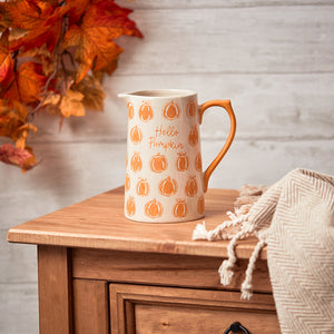 Hello Pumpkin Jug Vase - Halloween/Autumn
