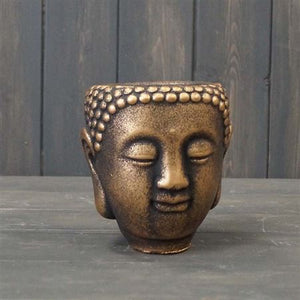 Gold Buddha Head Indoor Plant Pot 12cm