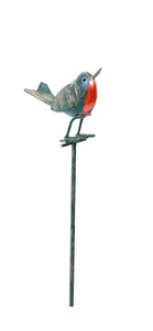 Metal Robin on a stick Garden Ornament