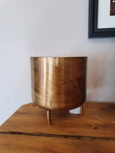 Load image into Gallery viewer, Dobra old gold metal indoor plant pot