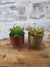 Load image into Gallery viewer, Dobra old gold metal indoor plant pot