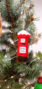 Ceramic Post Box Christmas Tree Decoration