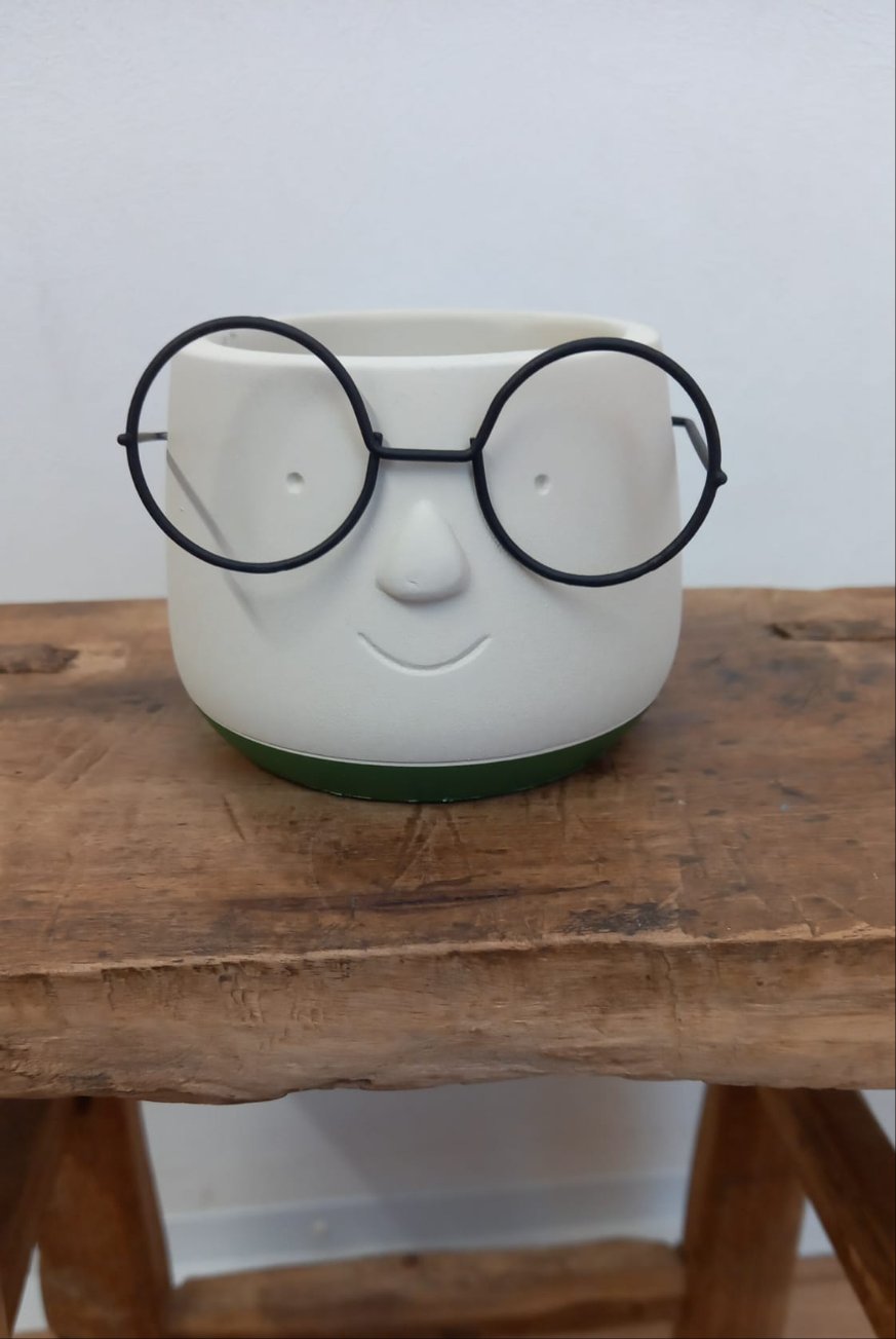 Mini Nerd with glasses indoor plant pot 6cm