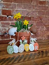Load image into Gallery viewer, Easter Bunny hanging wooden sign/decoration