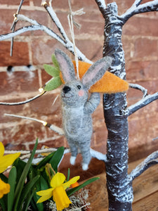 Derek and his carrot - Easter/Spring hanging decoration