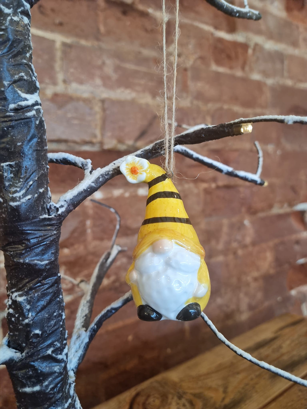 Ceramic Bee Gonk - Spring/Easter hanging decoration