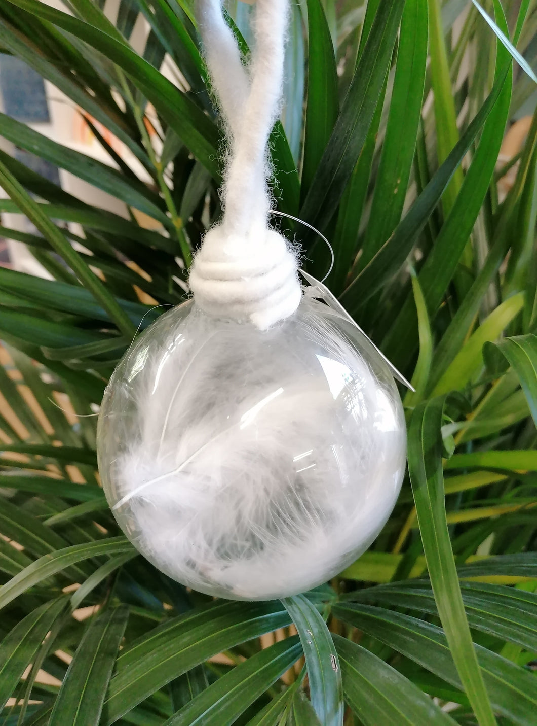 Large Feather Bauble Ball Decoration