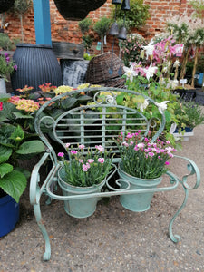 Decorative metal garden bench  planter