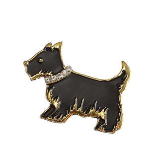 Hot Tomato A Dogs Life! Brooch with black enamel and clear crystal collar  KK261