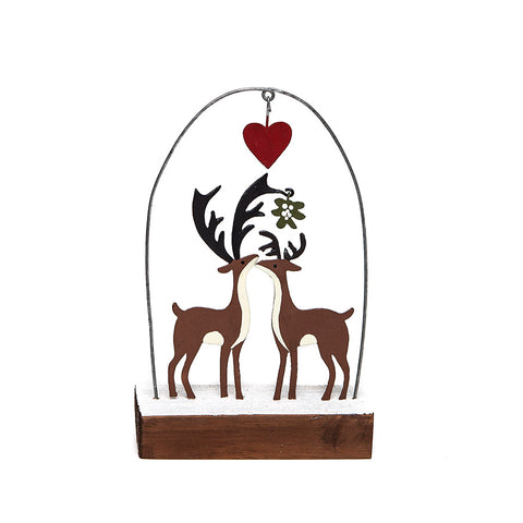 Shoeless Joe kiss me deer - standing Christmas decoration