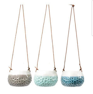 Burgon and Ball Trio of Baby Dotty Hanging indoor Plant Pot/planters