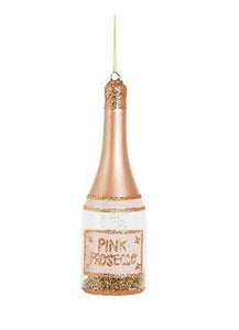 Sass and Belle Lets Celebrate! Pink Prosecco shaped Christmas tree bauble