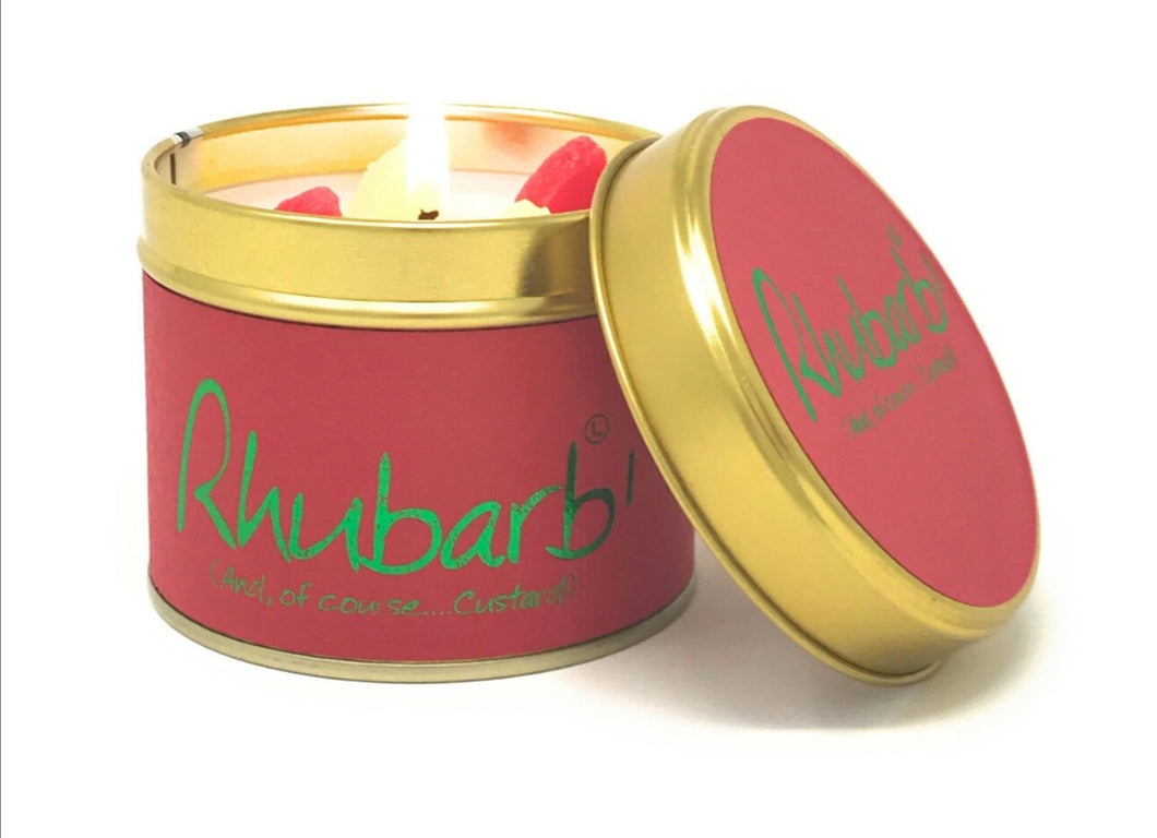 Lily Flame Candle in a tin - Rhubarb