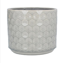Load image into Gallery viewer, Gisela Graham Grey Honeycomb ceramic pot cover/plant pot