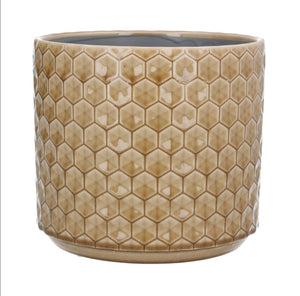 Gisela Graham Sand honeycomb ceramic pot cover/plant pot
