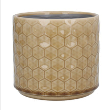Load image into Gallery viewer, Gisela Graham Sand honeycomb ceramic pot cover/plant pot