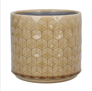 Gisela Graham Sand honeycomb ceramic pot cover/plant pot