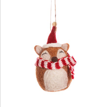 Load image into Gallery viewer, Fox Felt Christmas Tree Decoration