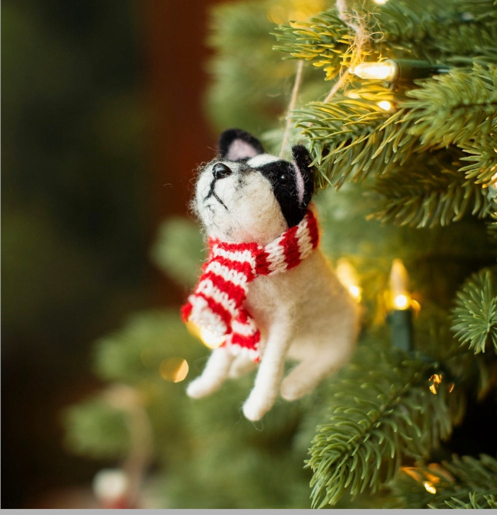 Dog with scarf Christmas Tree decoration